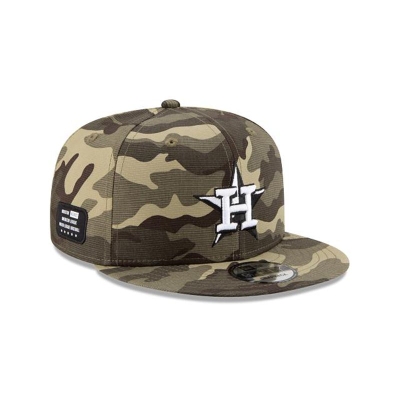 Green Houston Astros Hat - New Era MLB Armed Forces Weekend 9FIFTY Snapback Caps USA9268345